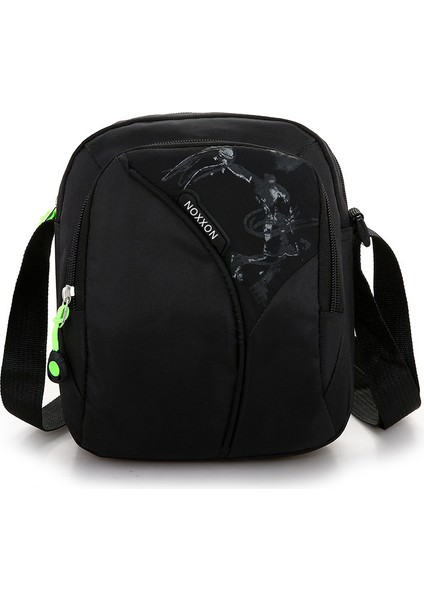 Siyah Noxxon Trendy Naylon Fermuarlı Göğüs Çantası Seyahat Rahat Crossbody Omuz Çantası Spor Koşu Fanny Paketi Açık Kalça Çantası Unisex (Yurt Dışından)