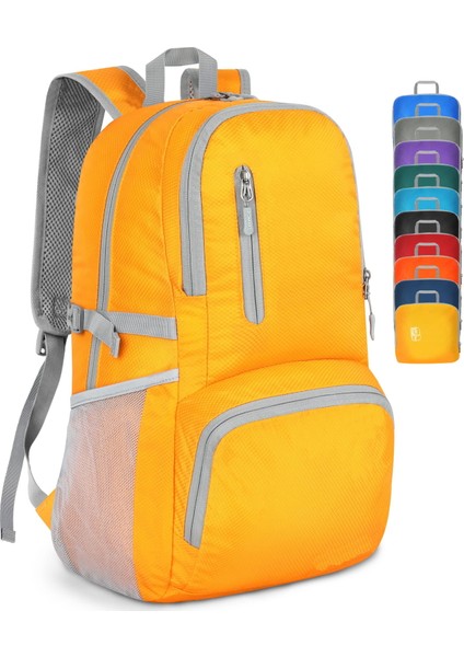 Sarı 35L - Katlanabilir Yürüyüş Sırt Çantaları Seyahat Için Suya Dayanıklı Kompakt Katlanır Sırt Çantası Hafif Paketlenebilir Sırt Çantası (Yurt Dışından)
