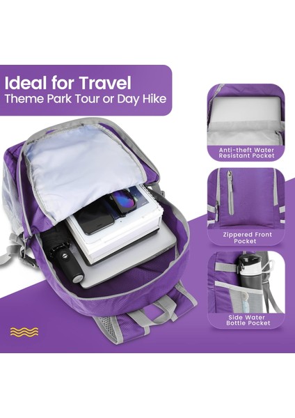Sarı 35L - Katlanabilir Yürüyüş Sırt Çantaları Seyahat Için Suya Dayanıklı Kompakt Katlanır Sırt Çantası Hafif Paketlenebilir Sırt Çantası (Yurt Dışından) modelleri