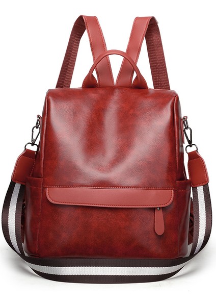 Bordo Özel BP2451 Yumuşak Deri Sırt Çantası Kadın Moda Retro Tasarımcı Pu Açık Basit Sırt Çantası Rahat Öğrenci Okul Çantası Üreticisi (Yurt Dışından)