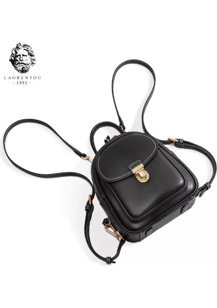 987J032L1Q Laorentou Çok Fonksiyonlu Kadın Sırt Çantası Inek Deri Yüksek Kaliteli Bayanlar Mini Seyahat Sırt Çantası Retro Kadın Omuz Çantası (Yurt Dışından) fiyatları