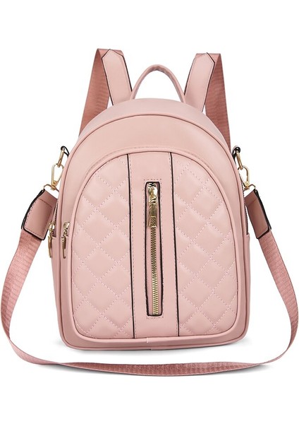 Pembe Moda Kadın Sırt Çantaları Pu Deri Kadın Sırt Çantaları Su Geçirmez Sırt Çantası Baskı Kadınlar Için Siyah Polyester 1 Adet/poli Çanta + Dl (Yurt Dışından) modelleri
