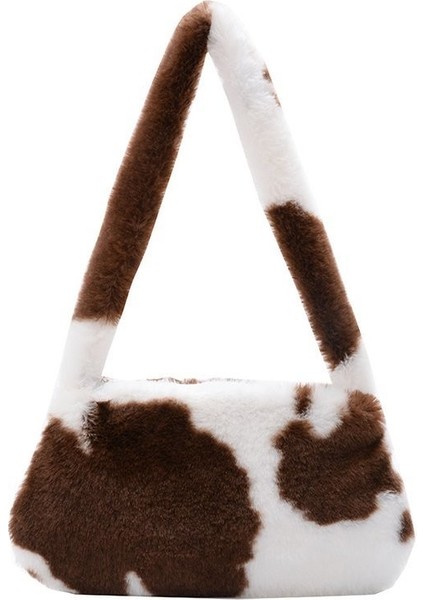 Sku 07 Retro Leopar Desen Baskı Sıcak Kürk Kadın Peluş Crossbody Çanta Kadınlar Için Kış Omuz Çantaları Çanta (Yurt Dışından)