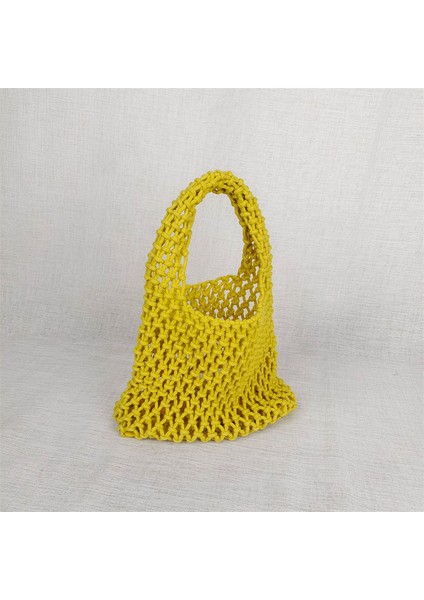 Beyaz 2023 Kadın Yeni Moda Oymak El Dokuması Pamuk Halat Çanta Kore Tarzı Sokak Tembel Şık Balık Ağı Çanta Kızlar Için (Yurt Dışından) fırsatları