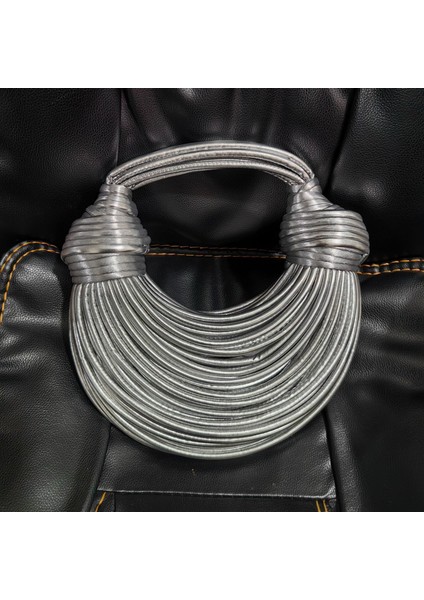 Gümüş 2023 Lüks Kabuk Yüz Tasarımı Pu Düz Renk Crossbody Omuz Çantası Kadın Rahat Çanta (Yurt Dışından)