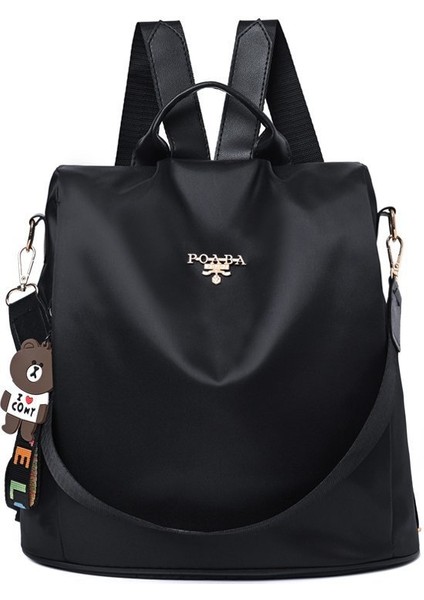 Siyah Yüksek Kapasiteli Bayan Sırt Çantası, Özel Rahat Su Geçirmez Crossbody Sırt Çantası Seyahat Çantası (Yurt Dışından)