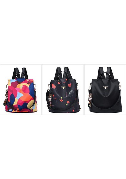 Siyah Yüksek Kapasiteli Bayan Sırt Çantası, Özel Rahat Su Geçirmez Crossbody Sırt Çantası Seyahat Çantası (Yurt Dışından)