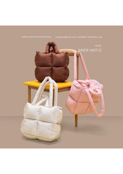 Kahverengi Yeni Varış Küçük Kabarık Tote Çanta Bayanlar Moda Tote Çanta Kadın Moda Özelleştirilmiş Logo Puffer Tote Çanta (Yurt Dışından) fiyatları