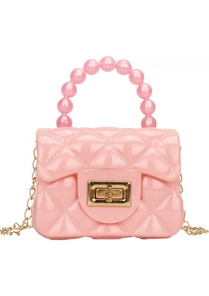 Renk 7 Yeni Tasarımcı Sevimli Sikke Çanta Kızlar Crossbody Çanta Çanta Çocuklar Renkli Inci Mini Çanta Mini Pvc Ruj Jöle Çanta (Yurt Dışından)