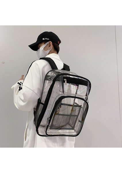 Gri Benzersiz Tasarım Üniversite Spor Çalışma Güvenliği Seyahat Temizle Tpu Sırt Çantası Şeffaf Gizli Sakli Konusmalar Okul Sırt Çantası See Through (Yurt Dışından) indirimleri