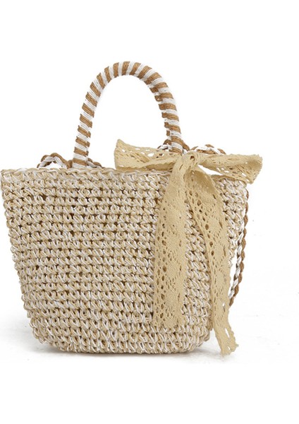 Kahverengi 2023 Yeni Hasır Çanta Kadın Çanta Plaj Çantası Kaliteli Taze Tek Omuz Yay Dokuma Çanta (Yurt Dışından) fiyatları