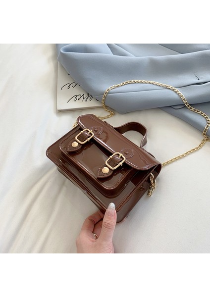 02 Yeni Moda Sevimli Zincir Jöle Çanta Mini Çanta Kadınlar Için Renkli ve Güzel Tek Omuz Messenger Çanta (Yurt Dışından)