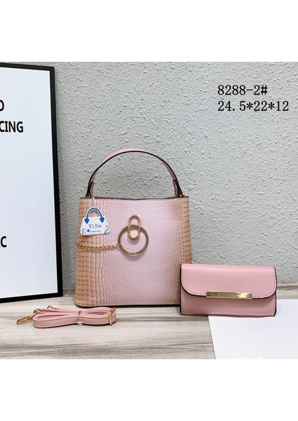 Pembe Guang Zhou Tasarımcı Yumuşak Kare Timsah Derisi Kadın Çanta Bayanlar Için Renkli Pu Omuz Çantası (Yurt Dışından)