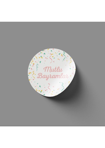 Mutlu Bayramlar -4cm Sticker-35 Adet