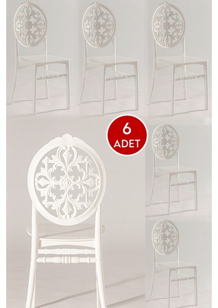 Home Venüs Mutfak Sandalyesi 6 Adet - Beyaz
