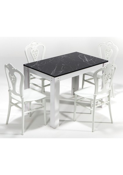 Mirage / Carisma Mutfak Masa Takımı 4 Sandalye 1 Masa - Beyaz