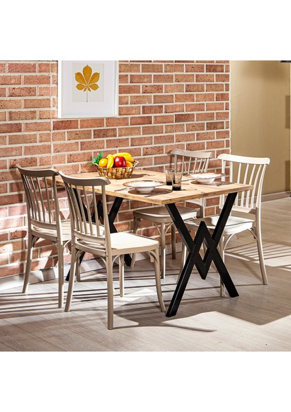 Matrix Wega Atlantik Çam / Violet Mutfak Masa Takımı - Cappucino