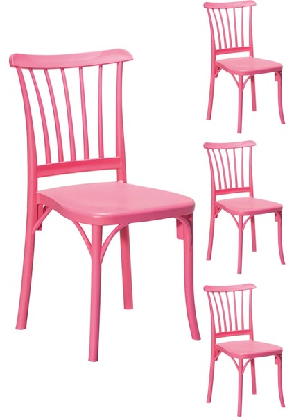 4 Adet Violet Pembe Sandalye / Balkon-Bahçe-Mutfak