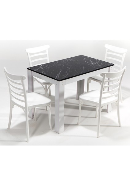 Mirage / Efes Mutfak Masa Takımı 4 Sandalye 1 Masa - Beyaz