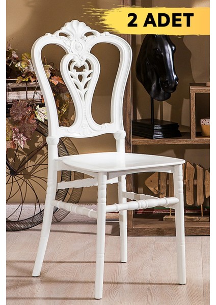 2 Adet Carisma Beyaz Pratik Sandalye / Balkon-Bahçe-Mutfak