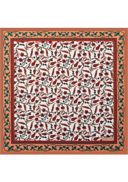 Taba Lale Karanfil Desen Ipeksi Mendil