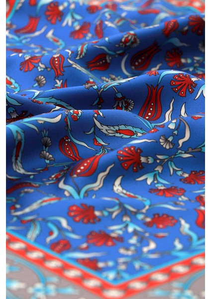 Saks Lale Karanfil Desen Ipeksi Mendil modelleri