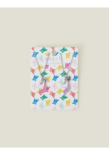 Unicorn Kolye Uçlu En Iyi Arkadaş 2'li Kolye Seti