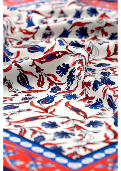 Lacivert Lale Karanfil Desen Ipeksi Mendil modelleri