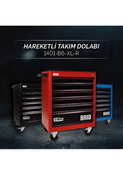 Hareketli Tekerlekli Takım Dolabı Takım Arabası 6 Çekmeceli Kilitli Xl 256 Parça Kırmızı Dolu fiyatları
