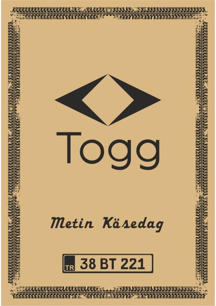 Paspas Kağıdı Togg Logo ve Kişiye Özel Baskılı 100 Adet 35 x 50 cm