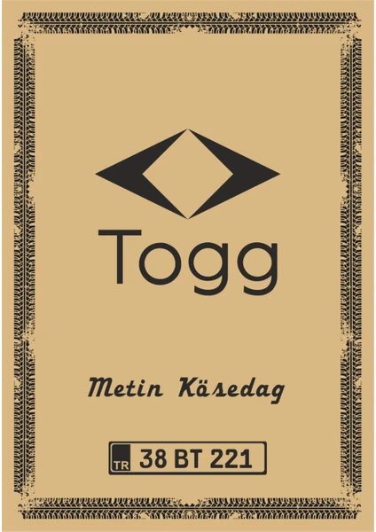 Çağ Ofset Matbaa Paspas Kağıdı Togg Logo ve Kişiye Özel Baskılı 100 Adet 35 x 50 cm