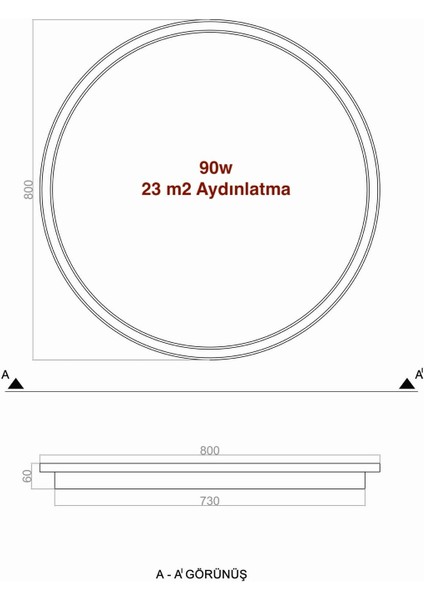 voxlamp lighting solutions Tavan Plafonyer LED Avize 80 cm