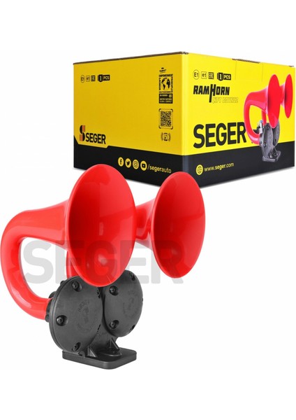 81JH Çiftboynuz Havalı Korna 12VOLT Ramhorn Kırmızı modelleri