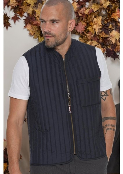 Y8611 Dewberry Erkek Yelek-Düz Lacivert