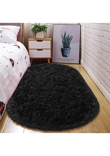 Tüy Dökmez Tavşan Tüyü Post Halı Siyah fiyatları