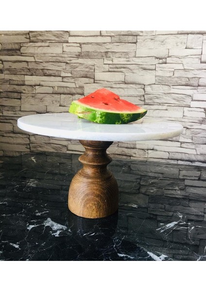 Doğal Mermer Sunumluk, Sunum Standı, Mermer Stand, Ahşap Ayaklı Sunumluk, Kek Standı modelleri