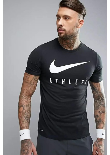 Dri-Fit Training Swoosh Standart Kesim Siyah Erkek Tişört