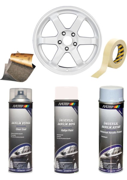 Akrilik Jant Boyası - Boyama Seti - Parlak Beyaz