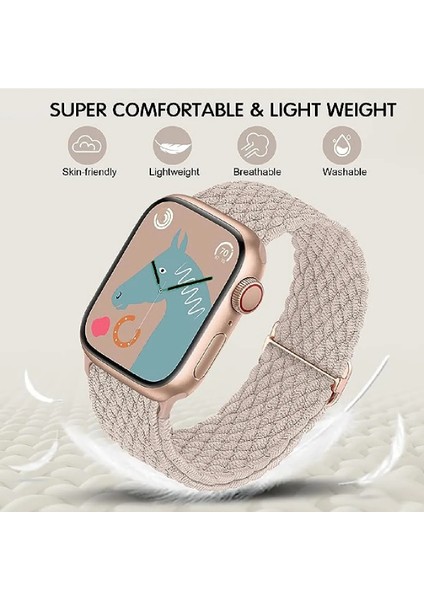 Apple Watch Uyumlu 38MM 40MM 41MM 1/2/3/4/5/6/se/7/8/9 Kordon Loop Örgülü Kordon