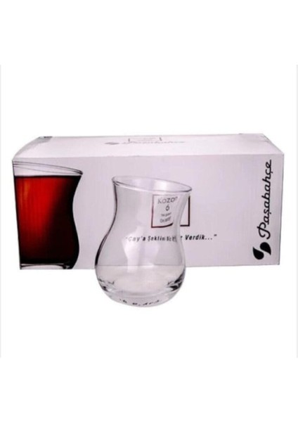 Kozan 6 Lı Çay Bardağı Yatık Yan Eyik 42661