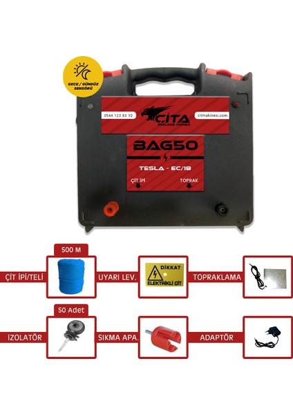 Çita - Hayvancılık / Besicilik Için Hazır Elektrikli Çit Makinesi Pro Seti – 2