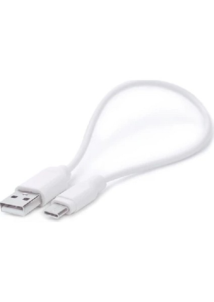 C69 2.0A 20cm USB-A - Type-C Şarj & Data Kablosu - Beyaz