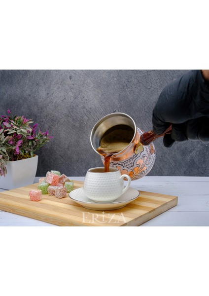 2-3 Kişilik El Yapımı Işlemeli Kalaylı Kalın Bakır Kahve Cezvesi modelleri