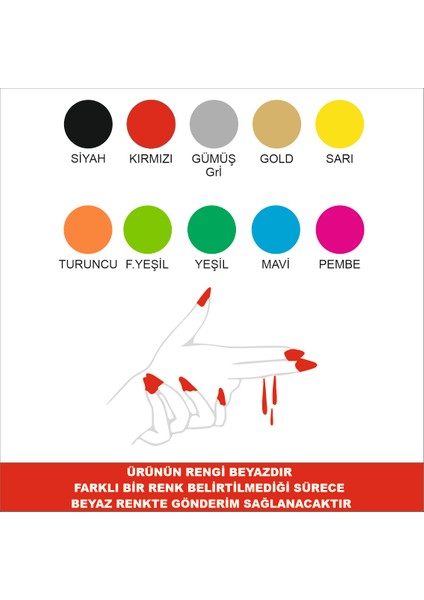 Araç Kadın Eli Sticker Sağ (Kırmızı Detaylı)