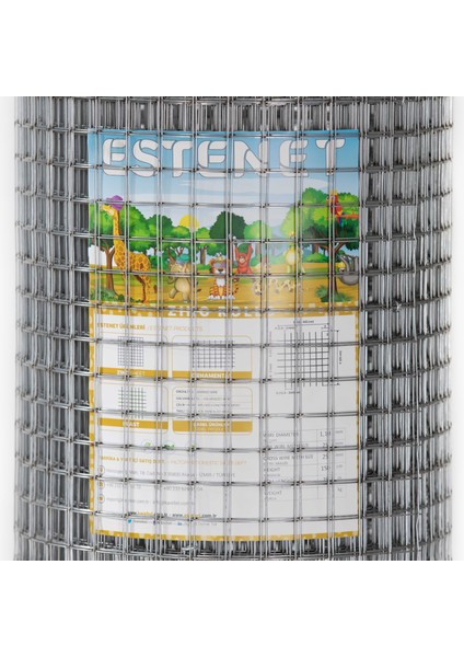 Galvaniz Puntalı Kümes Çit Teli 1,80 mm 50*70 Göz 100 cm 25 Mt Rulo