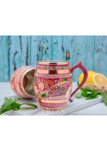 50 cc Işlemeli Kalaylı Kalın Bakır Bira Kokteyl Ayran Bardağı, Kadehi modelleri