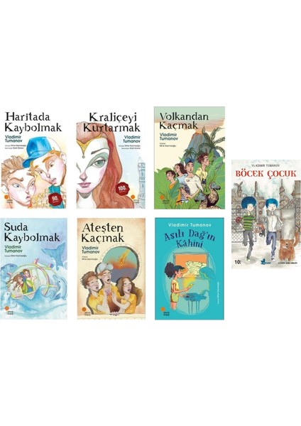 Asılı Dağ'ın Kahini - Ateşten Kaçmak - Suda Kaybolmak - Haritada Kaybolmak - Kraliçeyi Kurtarmak - Böcek Çocuk - Volkandan Kaçmak 7 Kitap - Vladimir Tumanov
