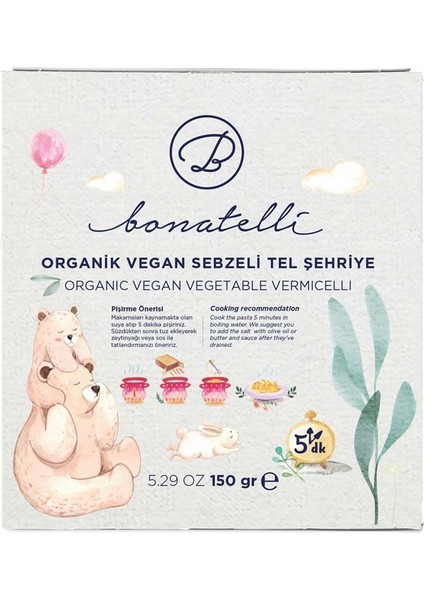 Vegan Sebzeli Tel Şehriye 150 gr (Yumurtasız)