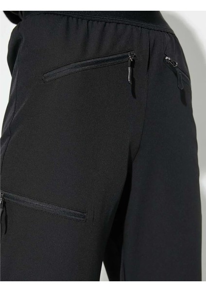 Outdoor Pantolon Yüksek Bel Fermarlı Cepli - Koton - 4WAK00238EW - Siyah - 34 indirimleri