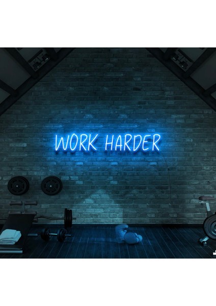 Work Harder Yazılı Neon Tabela